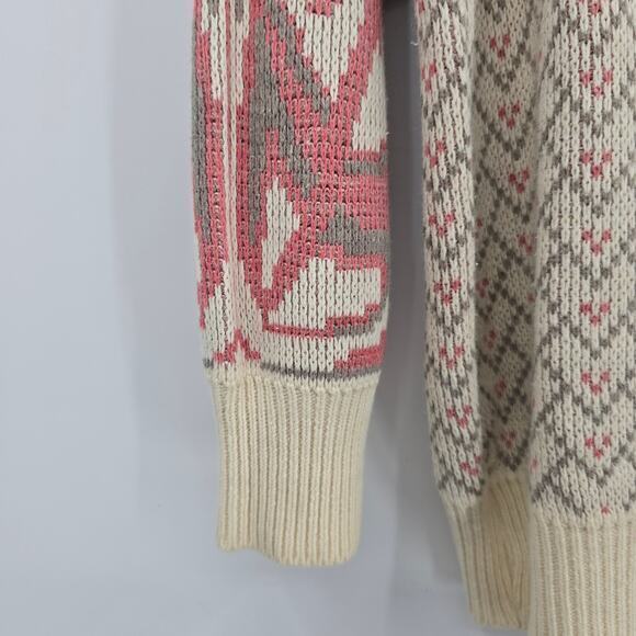 Via L.A. Vintage Women's Cottage Floral Dolman Sleeve Sweater Cream Pink Size M - Picture 6 of 9